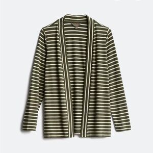 Striped Green and White cardigan